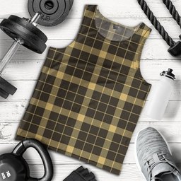 ScotsTee Shop Scottish Raeburn Weathered Clan Crest Personalized Tartan Tank Top for Men