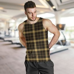 ScotsTee Shop Scottish Raeburn Weathered Clan Crest Personalized Tartan Tank Top for Men