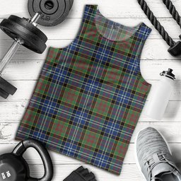 ScotsTee Shop Scottish Paisley Drennan (Drennan Drennan) Modern Clan Crest Personalized Tartan Tank Top for Men
