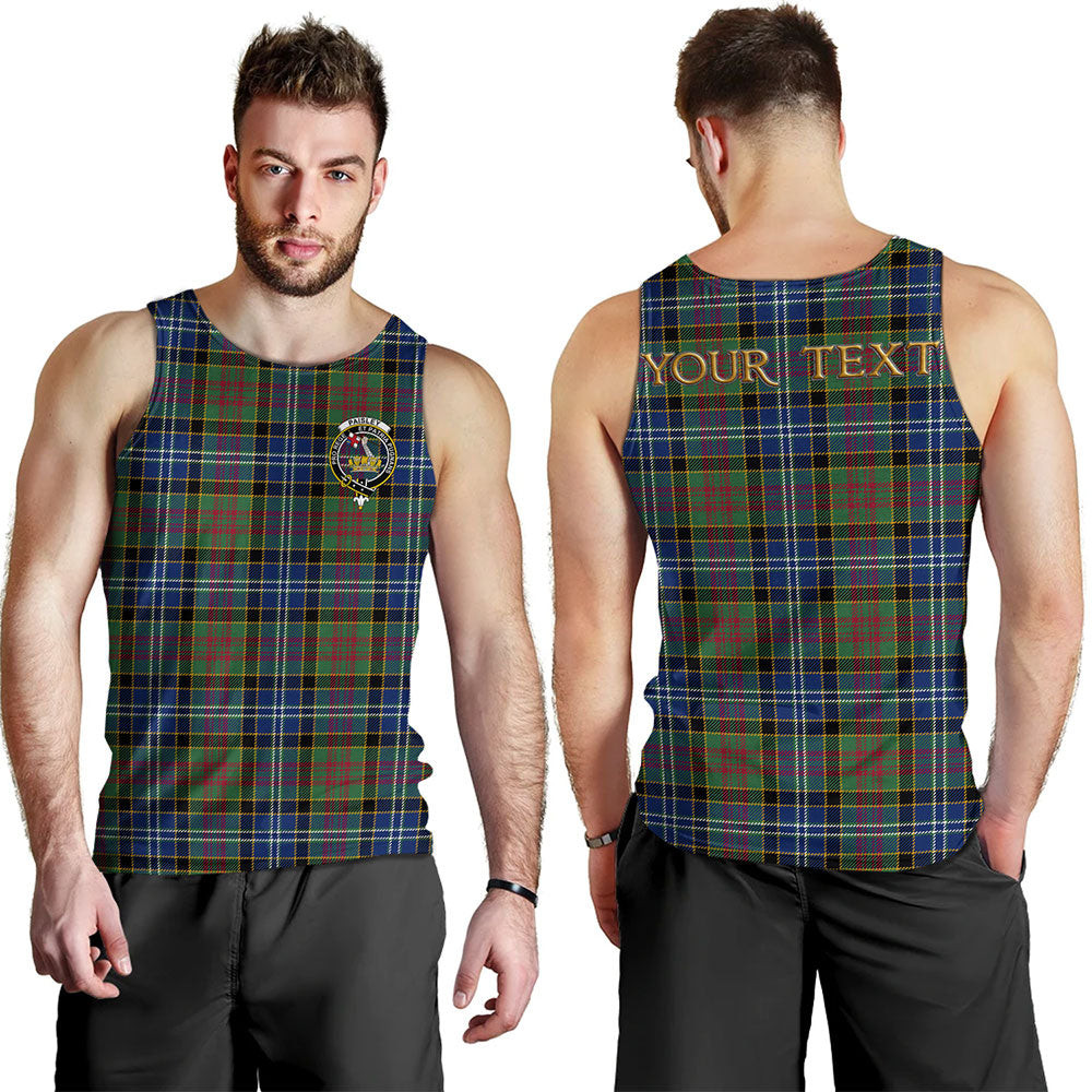 ScotsTee Shop Scottish Paisley Drennan (Drennan Drennan) Modern Clan Crest Personalized Tartan Tank Top for Men
