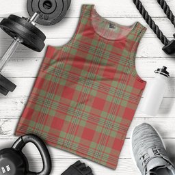 ScotsTee Shop Scottish Strang Weathered Clan Crest Personalized Tartan Tank Top for Men