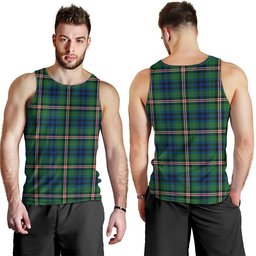 ScotsTee Shop Scottish Reid (Mill City) Modern Clan Crest Personalized Tartan Tank Top for Men