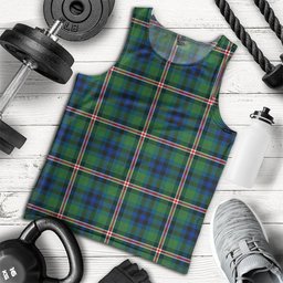 ScotsTee Shop Scottish Reid (Mill City) Modern Clan Crest Personalized Tartan Tank Top for Men