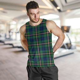 ScotsTee Shop Scottish Reid (Mill City) Modern Clan Crest Personalized Tartan Tank Top for Men