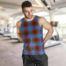 ScotsTee Shop Scottish Skirving Clan Crest Personalized Tartan Tank Top for Men