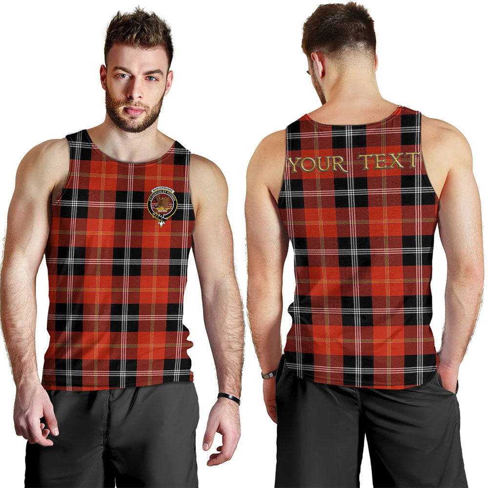 ScotsTee Shop Scottish Marjoribanks Ancient Clan Crest Personalized Tartan Tank Top for Men