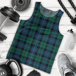 ScotsTee Shop Scottish MacKirdy Modern Clan Crest Personalized Tartan Tank Top for Men