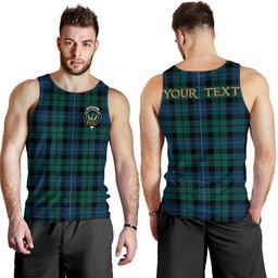 ScotsTee Shop Scottish MacKirdy Modern Clan Crest Personalized Tartan Tank Top for Men