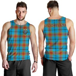 ScotsTee Shop Scottish Traill (Trayle) Weathered Clan Crest Personalized Tartan Tank Top for Men
