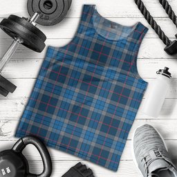 ScotsTee Shop Scottish Thorburn (Thurburn) Modern Clan Crest Personalized Tartan Tank Top for Men