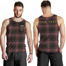 ScotsTee Shop Scottish Watt (Wate) Weathered Clan Crest Personalized Tartan Tank Top for Men