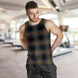 ScotsTee Shop Scottish Watt (Wate) Ancient Clan Crest Personalized Tartan Tank Top for Men