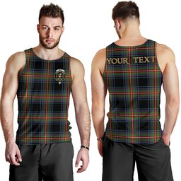 ScotsTee Shop Scottish Watt (Wate) Ancient Clan Crest Personalized Tartan Tank Top for Men