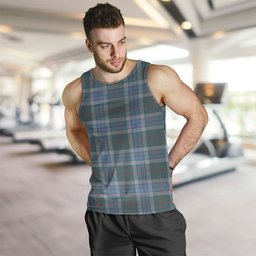 ScotsTee Shop Scottish Thorburn (Thurburn) Weathered Clan Crest Personalized Tartan Tank Top for Men