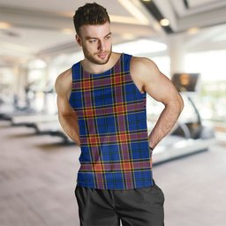 ScotsTee Shop Scottish Traill (Trayle) Modern Clan Crest Personalized Tartan Tank Top for Men