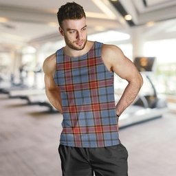 ScotsTee Shop Scottish Traill (Trayle) Ancient Clan Crest Personalized Tartan Tank Top for Men