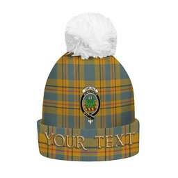 ScotsTee Shop Scottish Carlisle (Carlill) Weathered Clan Crest Tartan Bobble Beanie Hat