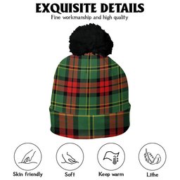 ScotsTee Shop Scottish Blackstock Hunting Modern Clan Crest Tartan Bobble Beanie Hat