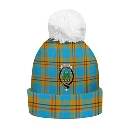 ScotsTee Shop Scottish Carlisle (Carlill) Ancient Clan Crest Tartan Bobble Beanie Hat
