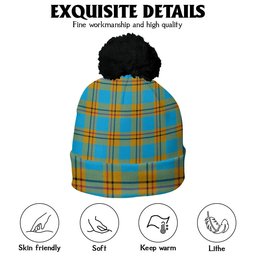 ScotsTee Shop Scottish Carlisle (Carlill) Ancient Clan Crest Tartan Bobble Beanie Hat
