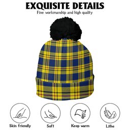 ScotsTee Shop Scottish Carlisle (Carlill) Modern Clan Crest Tartan Bobble Beanie Hat
