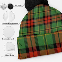 ScotsTee Shop Scottish Blackstock Hunting Ancient Clan Crest Tartan Bobble Beanie Hat