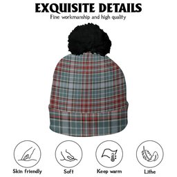 ScotsTee Shop Scottish Gayre Weathered Clan Crest Tartan Bobble Beanie Hat