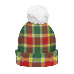 ScotsTee Shop Scottish Gibson (Gibbs) Modern Clan Crest Tartan Bobble Beanie Hat