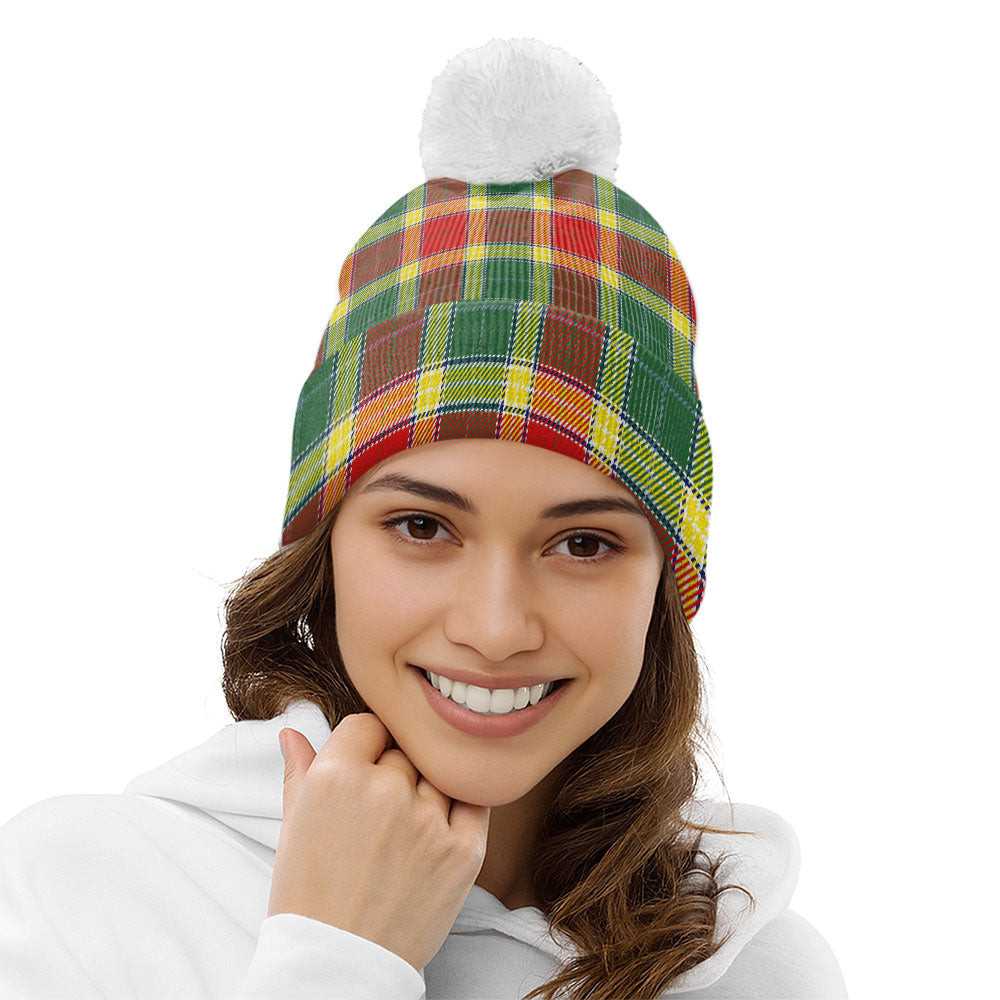 ScotsTee Shop Scottish Gibson (Gibbs) Modern Clan Crest Tartan Bobble Beanie Hat