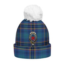 ScotsTee Shop Scottish Dempster Modern Clan Crest Tartan Bobble Beanie Hat
