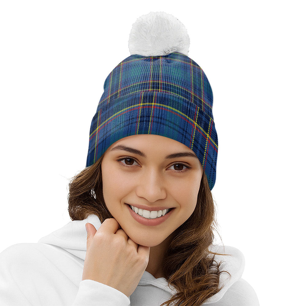 ScotsTee Shop Scottish Dempster Modern Clan Crest Tartan Bobble Beanie Hat