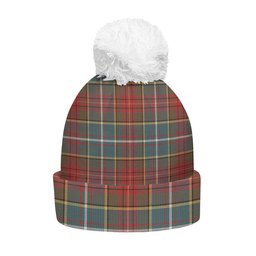 ScotsTee Shop Scottish Crozier Weathered Clan Crest Tartan Bobble Beanie Hat