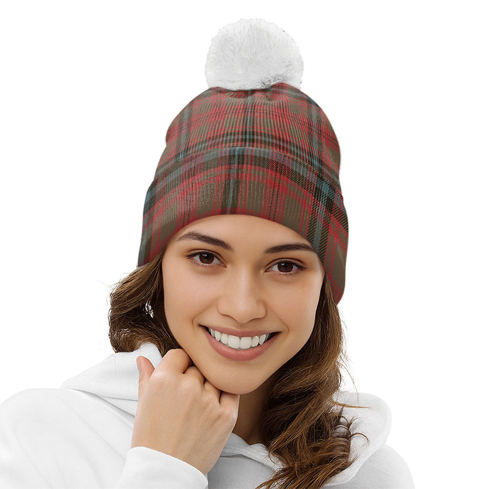 ScotsTee Shop Scottish Fulton 1999 Weathered Clan Crest Tartan Bobble Beanie Hat