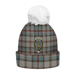 ScotsTee Shop Scottish Dinwoodie Weathered Clan Crest Tartan Bobble Beanie Hat