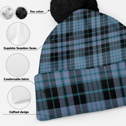 ScotsTee Shop Scottish Clark (Clergy) Ancient Clan Crest Tartan Bobble Beanie Hat