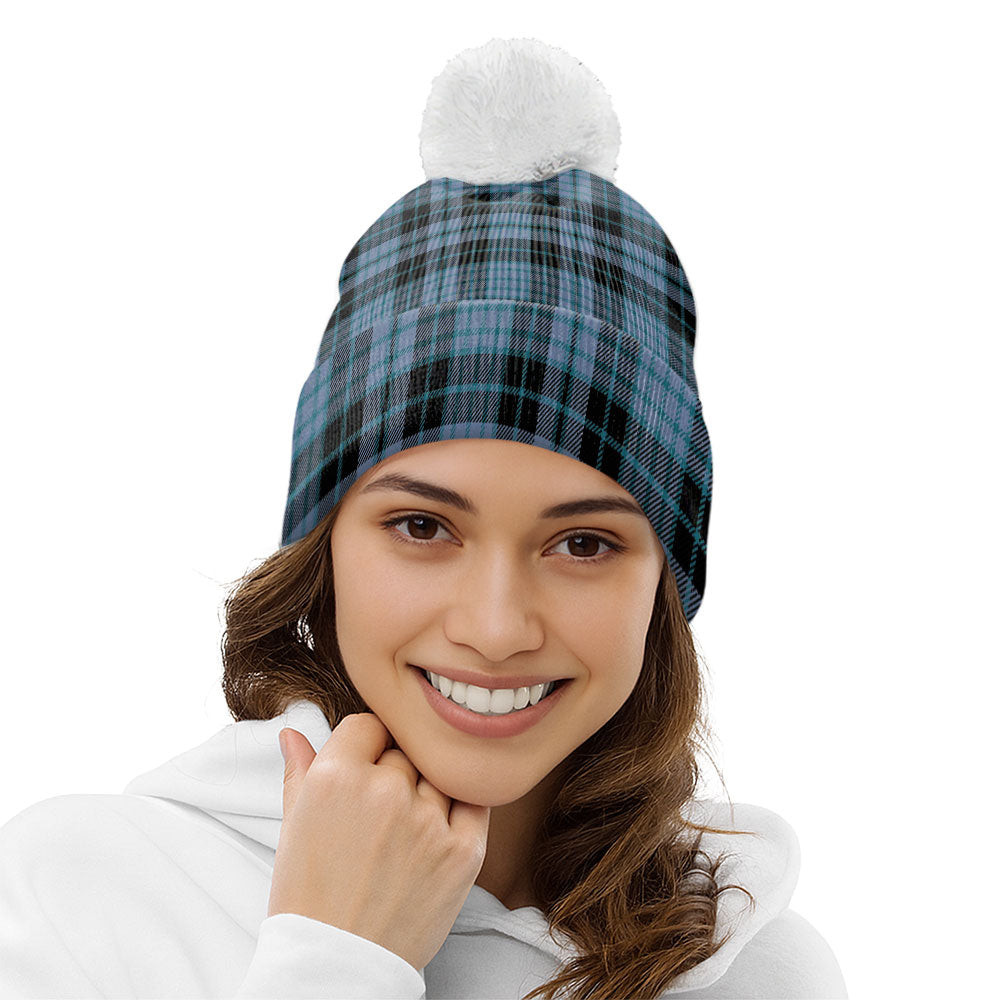 ScotsTee Shop Scottish Clark (Clergy) Ancient Clan Crest Tartan Bobble Beanie Hat