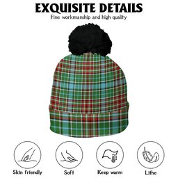 ScotsTee Shop Scottish Gayre Modern Clan Crest Tartan Bobble Beanie Hat