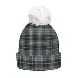 ScotsTee Shop Scottish Clark (Clergy) Weathered Clan Crest Tartan Bobble Beanie Hat