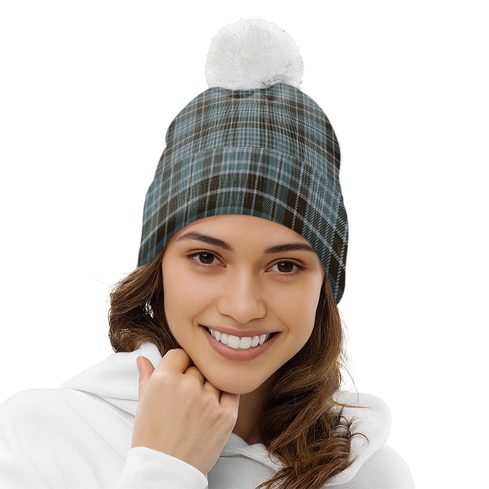 ScotsTee Shop Scottish Clark (Clergy) Weathered Clan Crest Tartan Bobble Beanie Hat