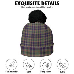 ScotsTee Shop Scottish Tailyour Weathered Clan Crest Tartan Bobble Beanie Hat