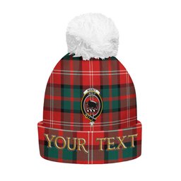 ScotsTee Shop Scottish Nisbet (Nisbit) Modern Clan Crest Tartan Bobble Beanie Hat