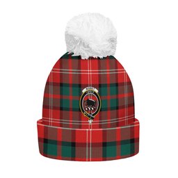 ScotsTee Shop Scottish Nisbet (Nisbit) Modern Clan Crest Tartan Bobble Beanie Hat