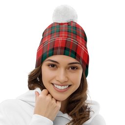 ScotsTee Shop Scottish Nisbet (Nisbit) Modern Clan Crest Tartan Bobble Beanie Hat