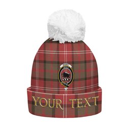 ScotsTee Shop Scottish Nisbet (Nisbit) Weathered Clan Crest Tartan Bobble Beanie Hat