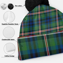 ScotsTee Shop Scottish Reid (Mill City) Modern Clan Crest Tartan Bobble Beanie Hat