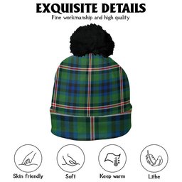 ScotsTee Shop Scottish Reid (Mill City) Modern Clan Crest Tartan Bobble Beanie Hat