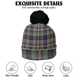 ScotsTee Shop Scottish Reid (Mill City) Weathered Clan Crest Tartan Bobble Beanie Hat