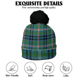 ScotsTee Shop Scottish Reid (Mill City) Ancient Clan Crest Tartan Bobble Beanie Hat