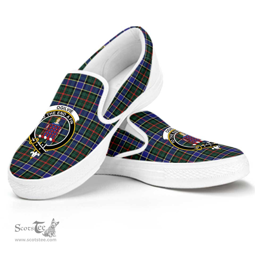 ScotsTee Shop Scottish Ogilvie of Airlie Ancient Clan Crest Tartan Slip-on Shoes