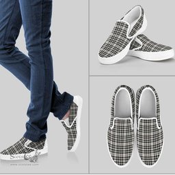 ScotsTee Shop Scottish Scott Black & White Ancient Clan Tartan Slip-on Shoes